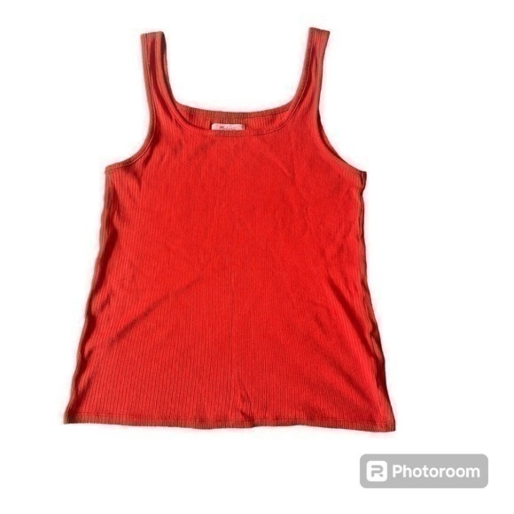 Orange casual Madewell scoop neck tank top